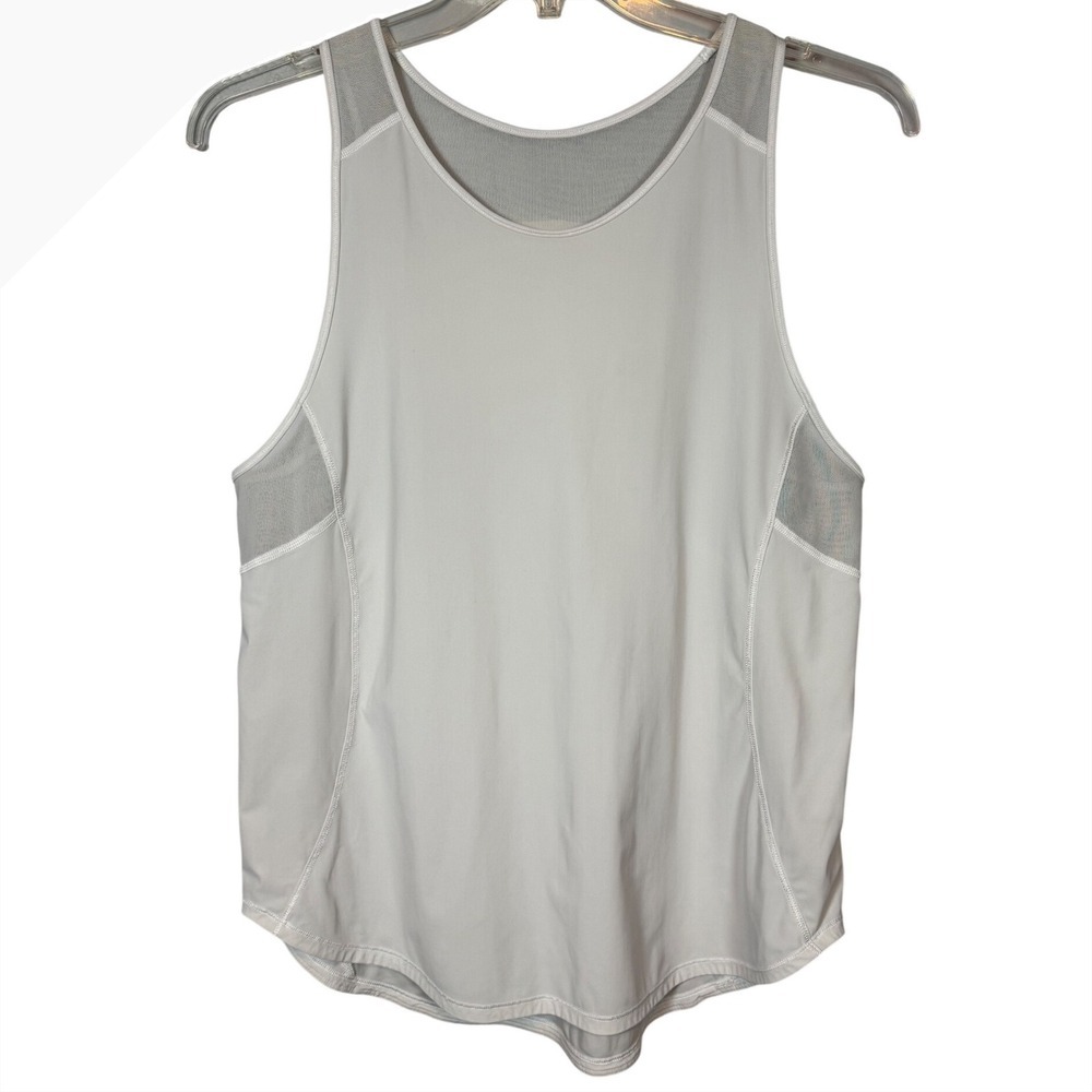 Lululemon White Sculpt Tank Mesh Racerback Workout Tank Top Women's Size 10